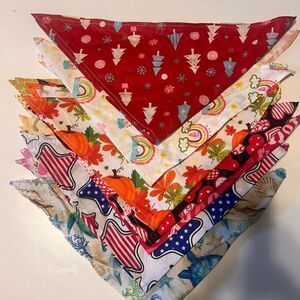 Small dog Colorful Patterned Bandanas Set of 12